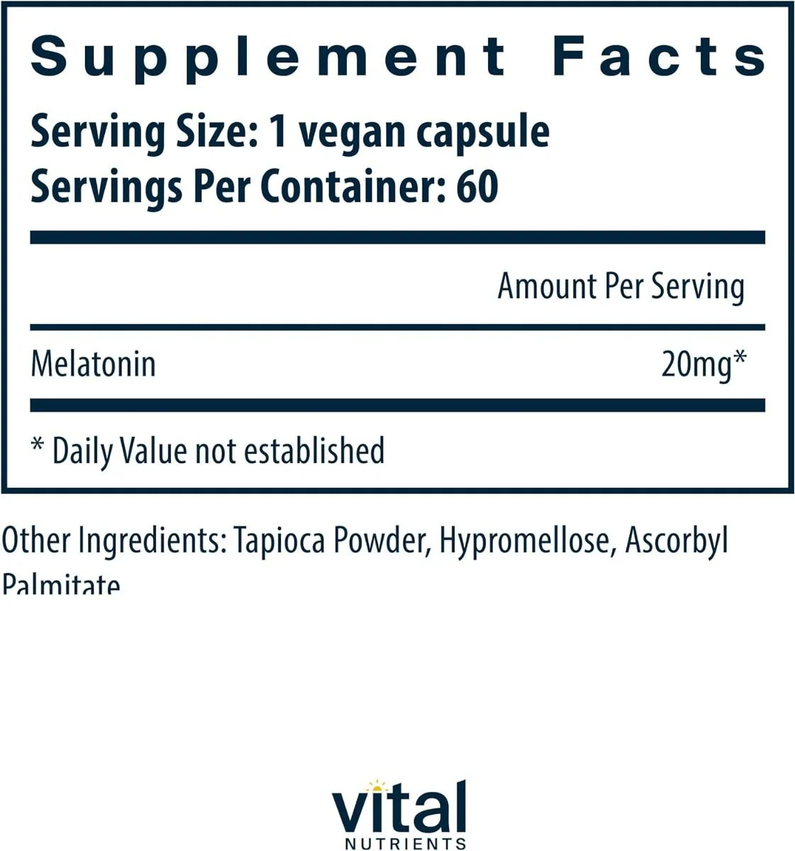 Melatonin 20 MG 60 Capsules - Image 2