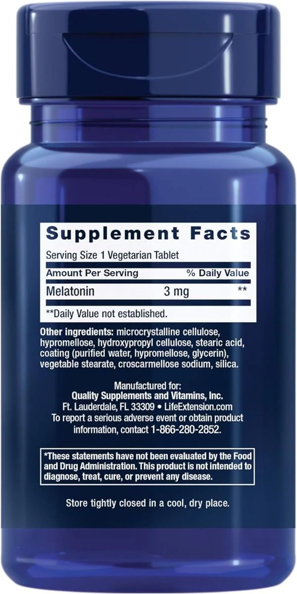 Melatonin 6 Hour Timed Release 3 MG 60 Veg Tablets - Image 2