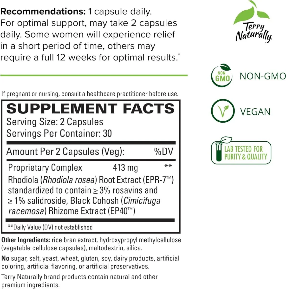 Menopause Relief* Plus 60 Capsules - Image 2
