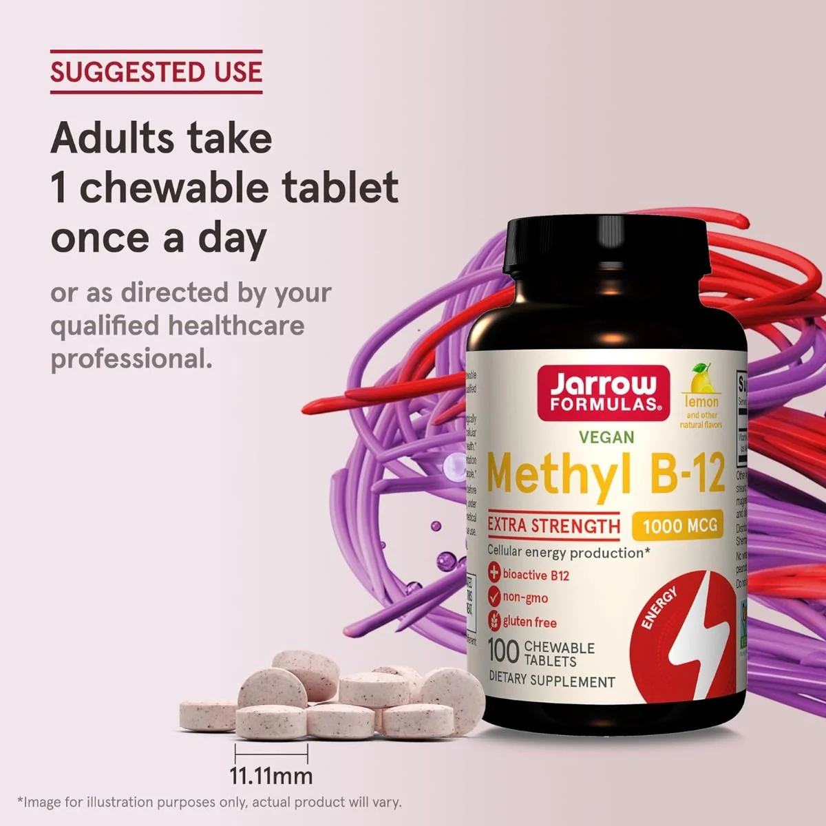 Methyl B-12 1000 MCG 100 Lozenges Lemon - Image 3