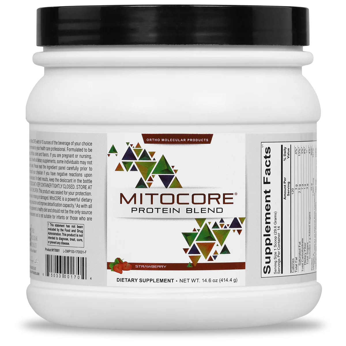 MitoCore Protein Blend 14.6 Oz (414.4 G) Powder Strawberry