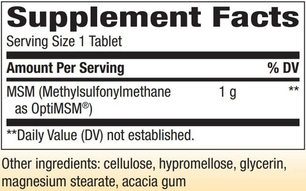 MSM 1000 MG 200Tablets - Image 2