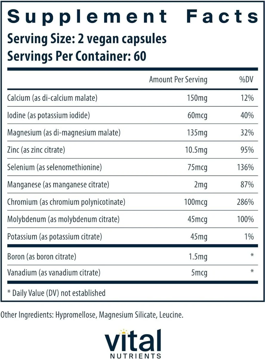 Multi-Minerals (without Copper and Iron) 120 Capsules - Image 2