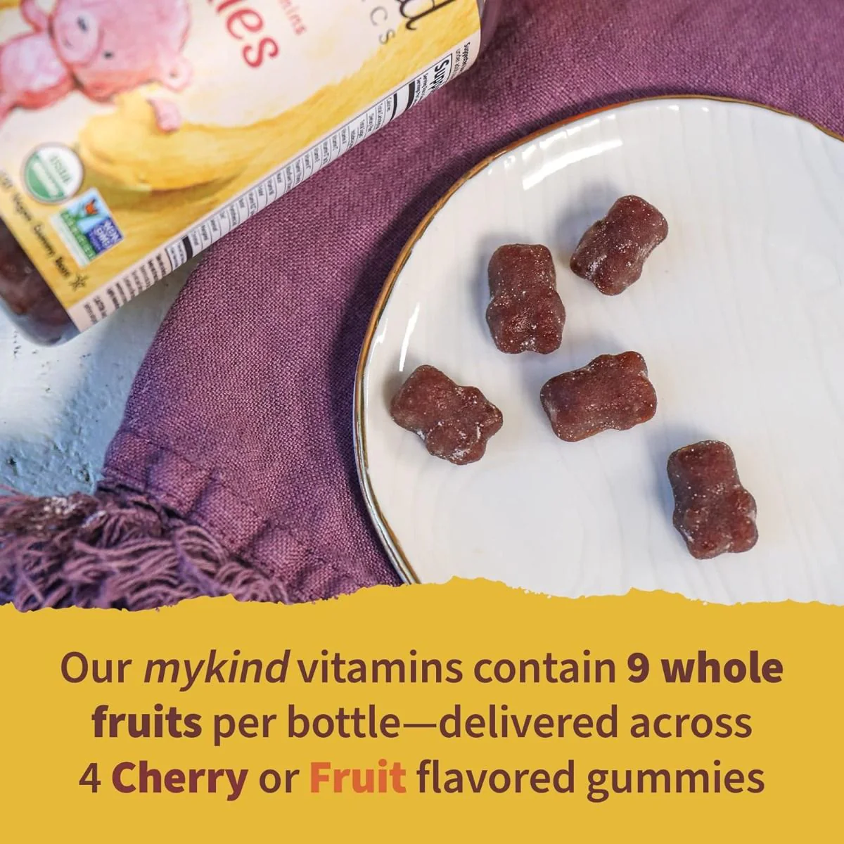 Mykind Organics Kids Multi Gummies Vegan Gummies Fruit - Image 2