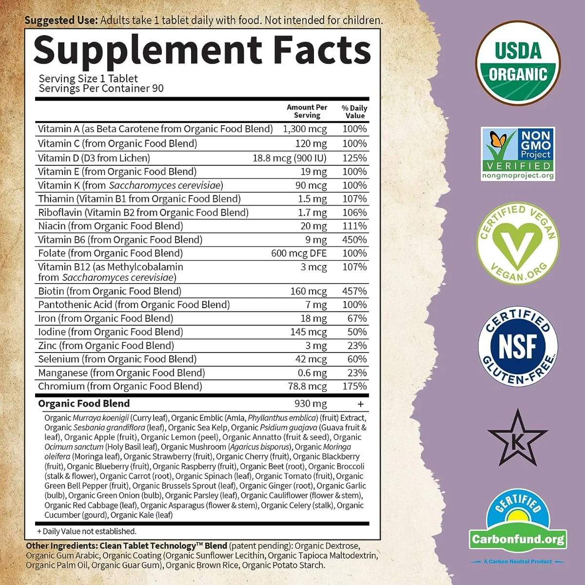 Mykind Organics Prenatal Once Daily 90 Vegan Tablets - Image 5