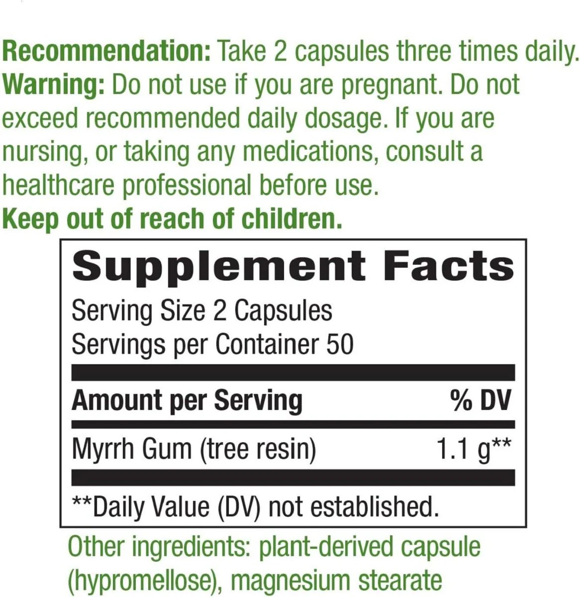 Myrrh Gum 100Capsules - Image 2