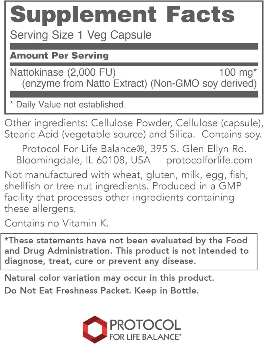 Nattokinase 2000 FU 100 MG 60 Vegan Capsules - Image 2