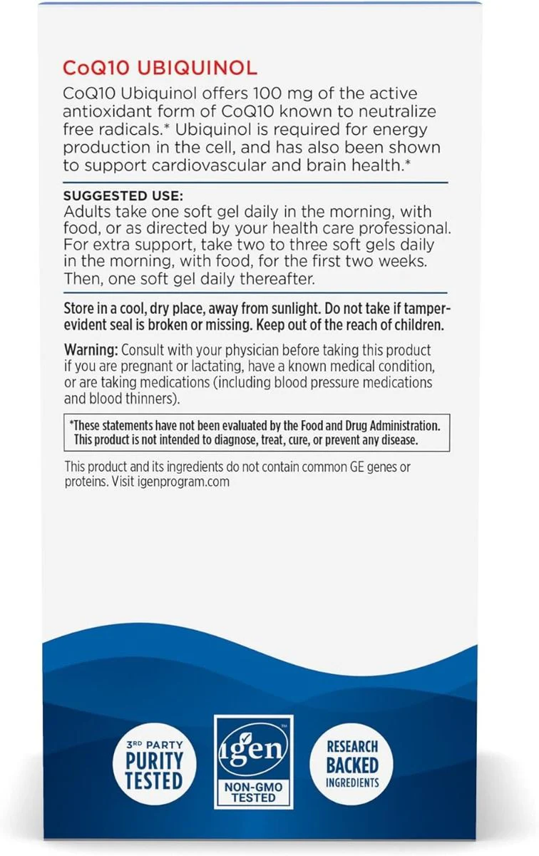 Nordic Co Q10 Ubiquinol 100 MG 60 Softgels - Image 3