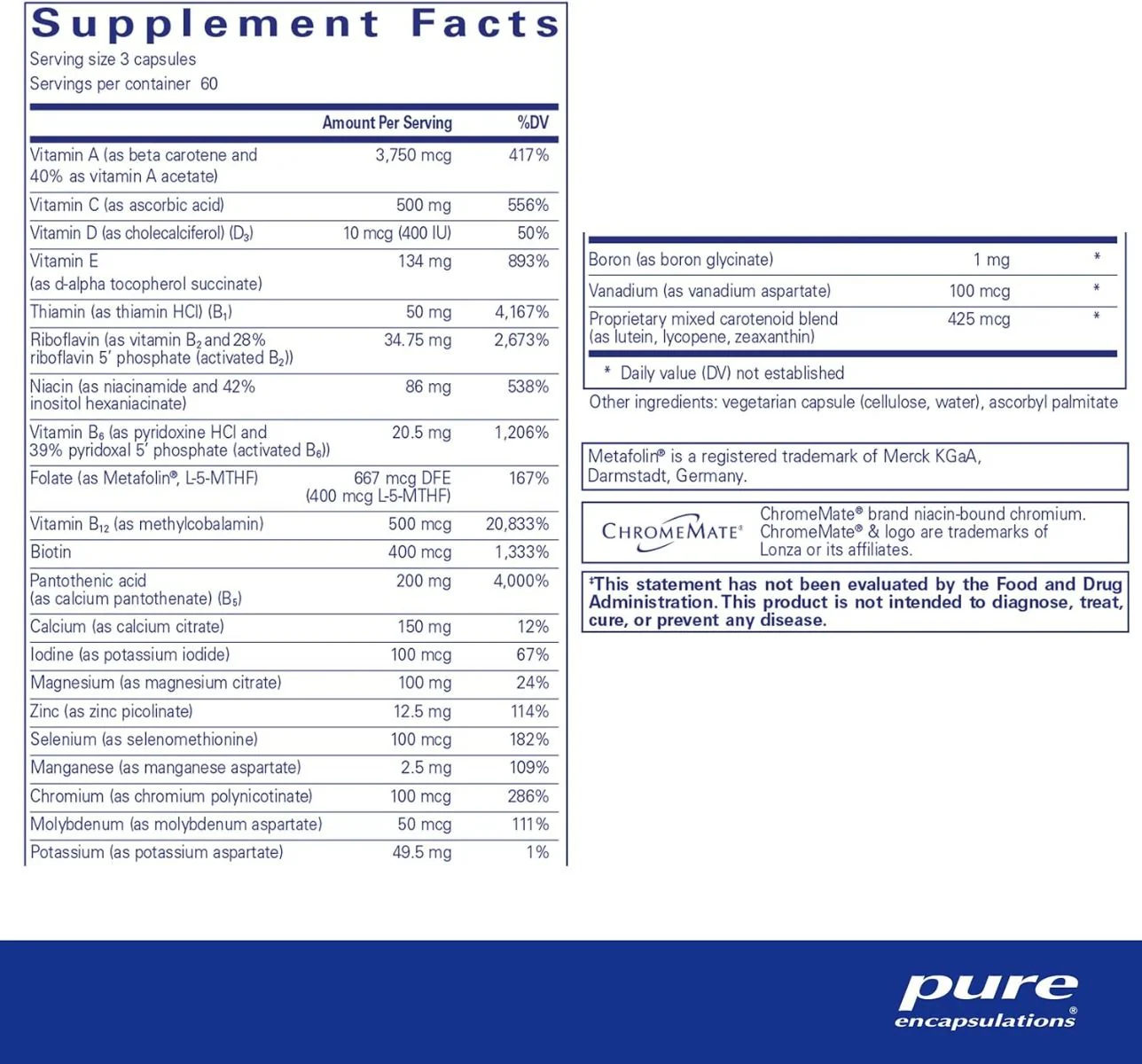 Nutrient 950A Without Copper And Iron 180 Capsules - Image 2