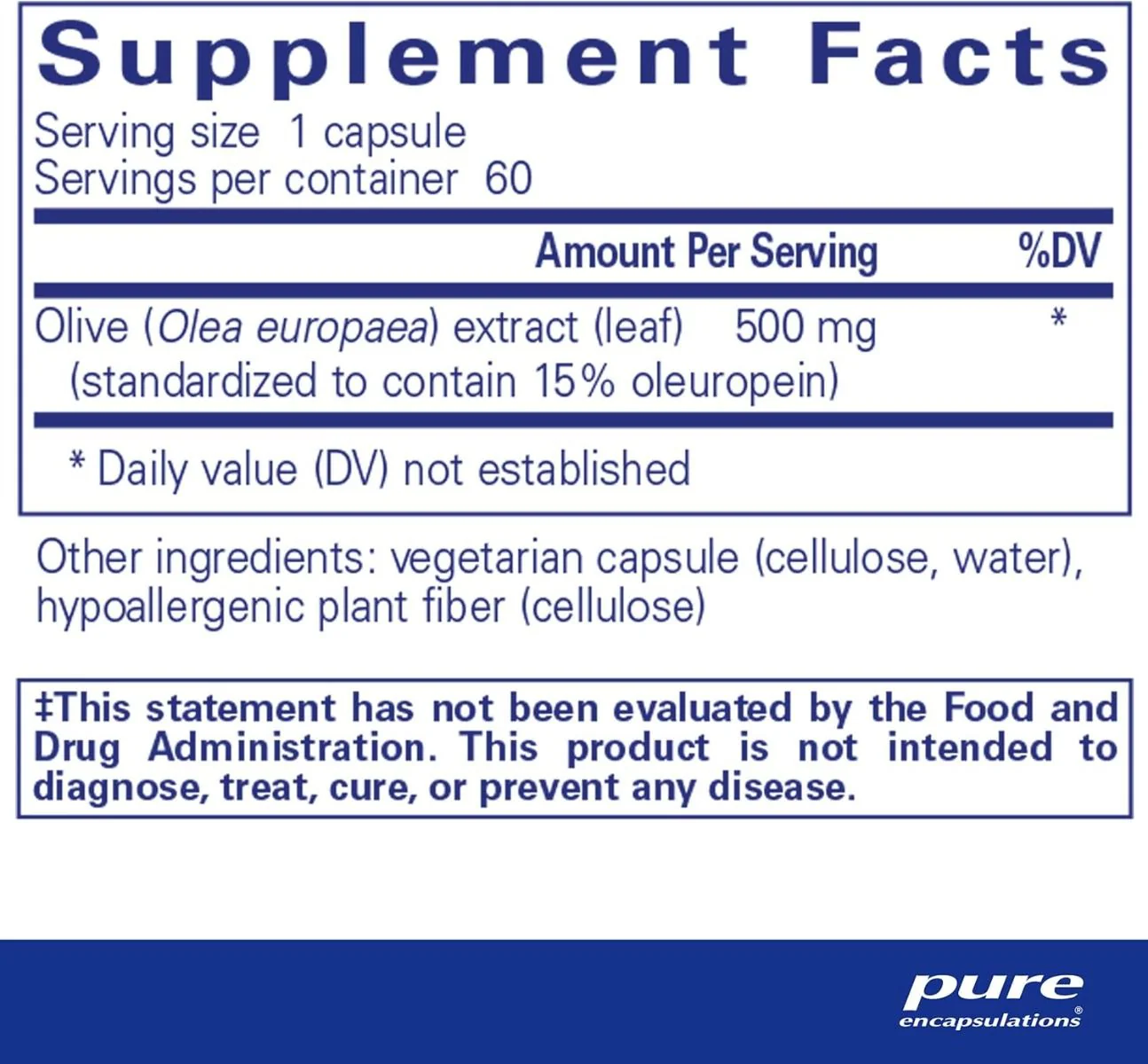 Olive Leaf Extract 500 Mg 60 Capsules - Image 2