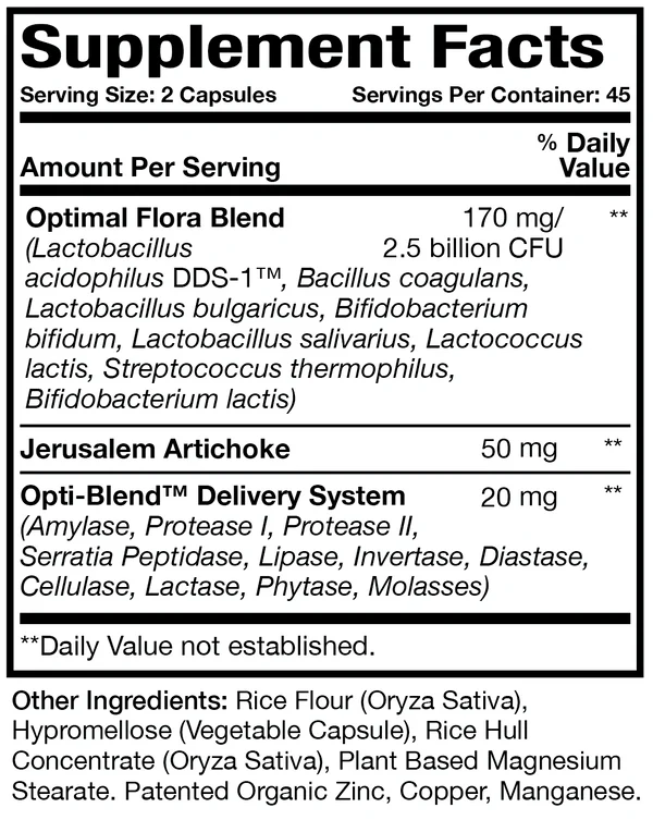 Optimal Flora Plus 90 Capsules - Image 3