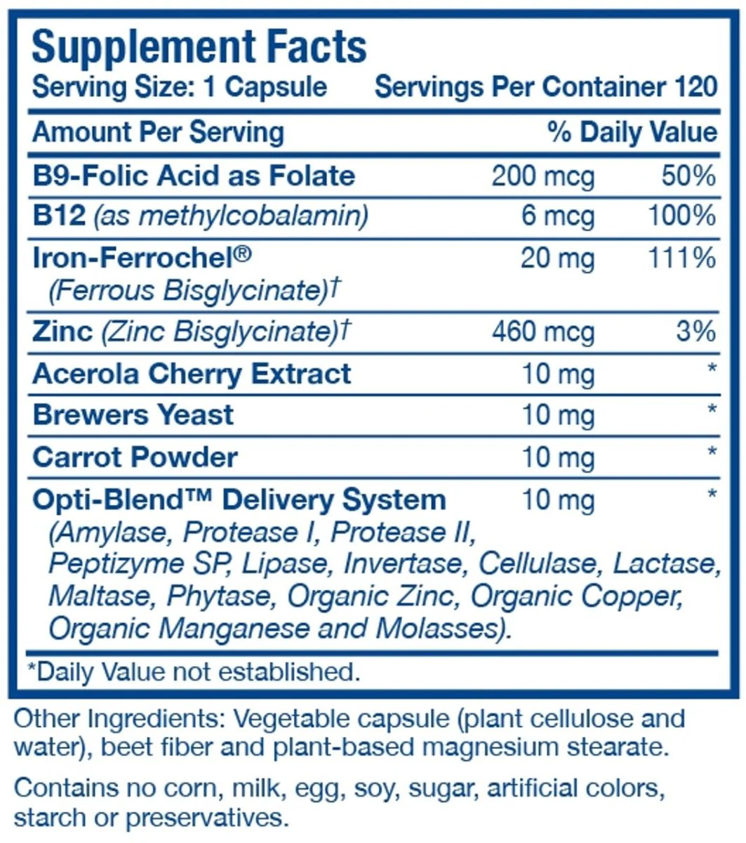 Optimal Iron 120 Capsules - Image 2