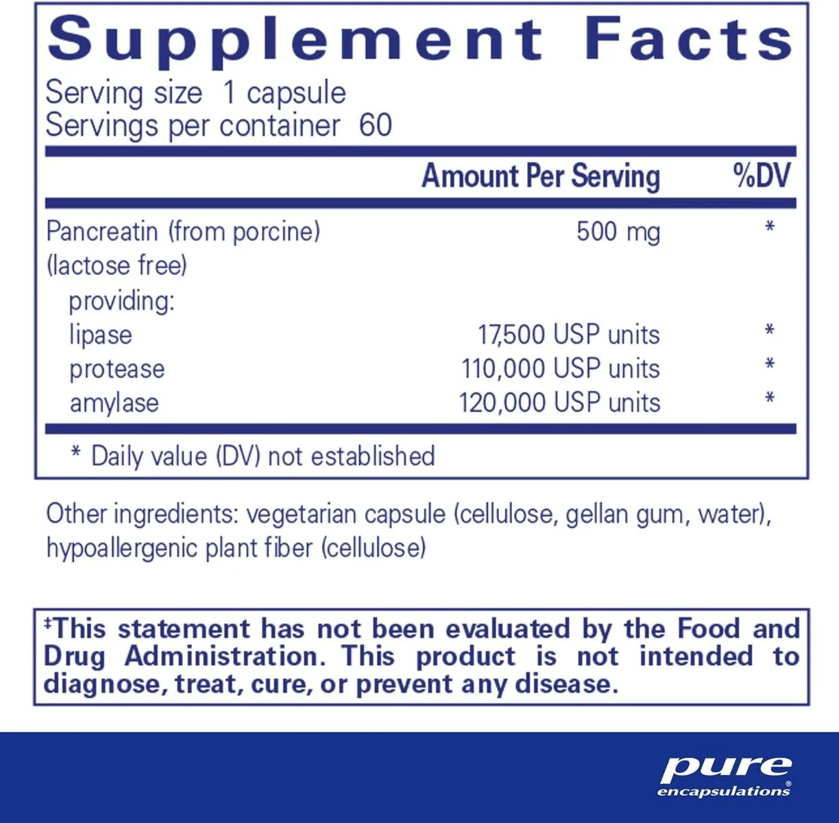 Pancreatic Enzyme Formula 60 Capsules - Image 2
