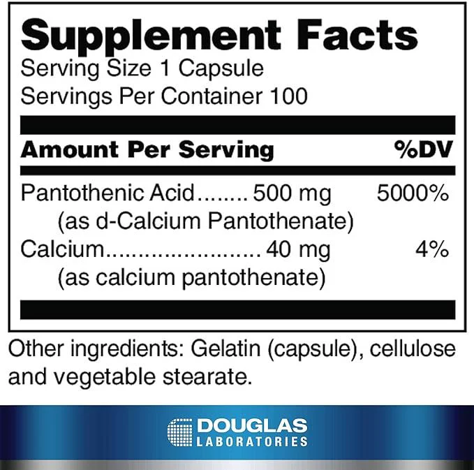 Pantothenic Acid 100 Capsules - Image 2