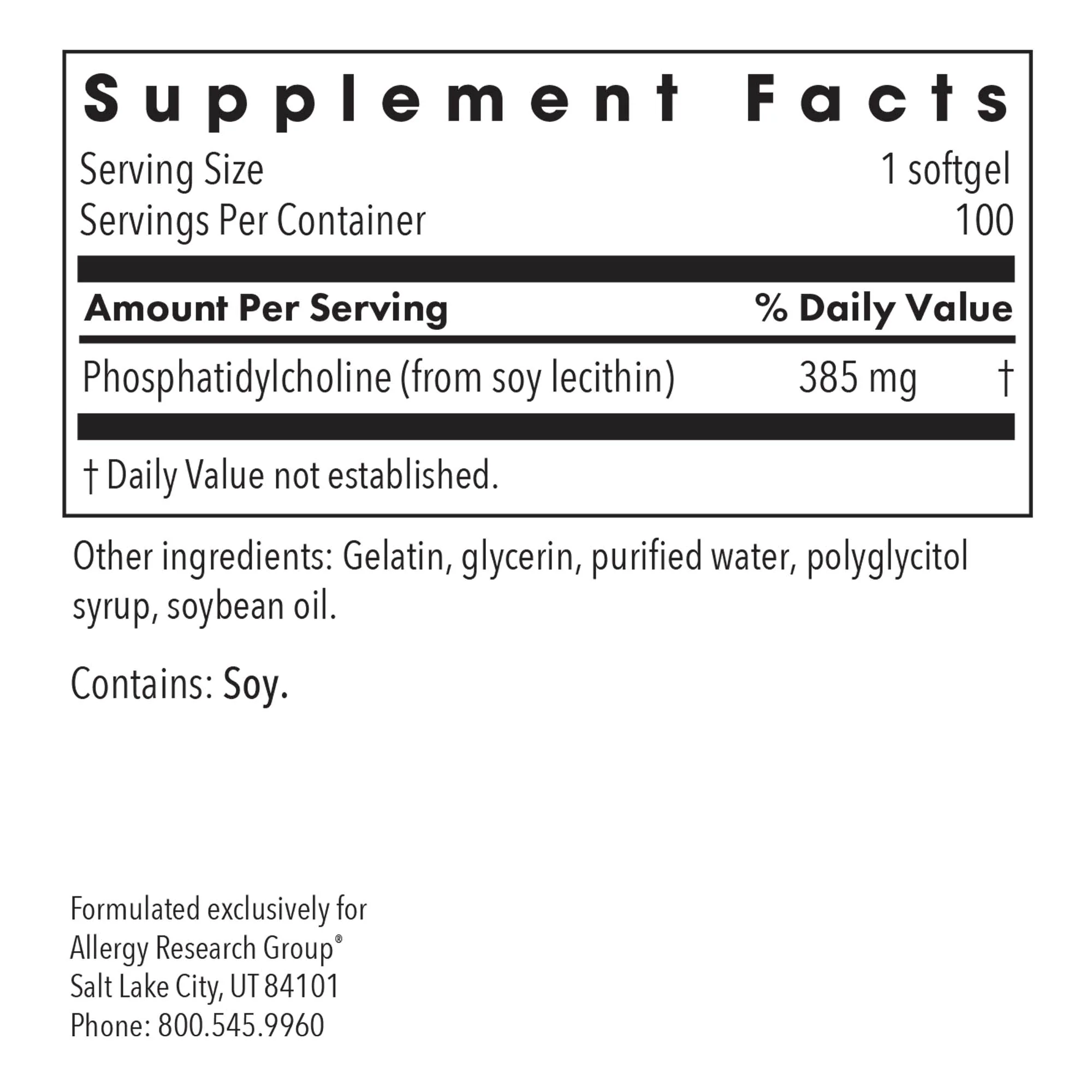 Phosphatidyl Choline 100Softgels - Image 3
