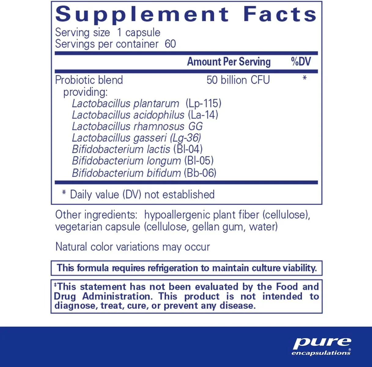 Probiotic 50 B (Soy and Dairy Free) 60 Veggie Caps - Image 2