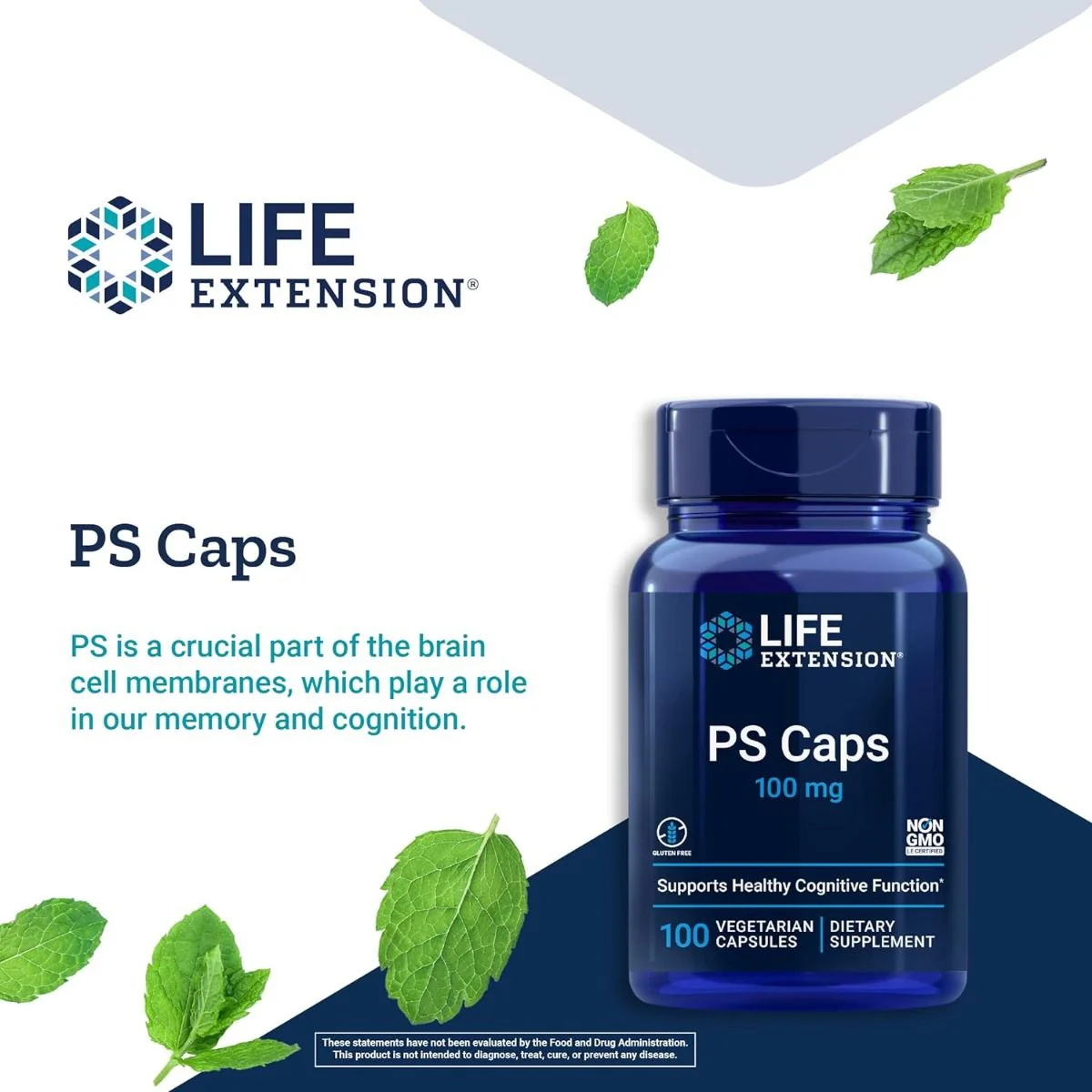 PS (Phosphatidylserine) Caps 100 MG 100 Veggie Caps - Image 7