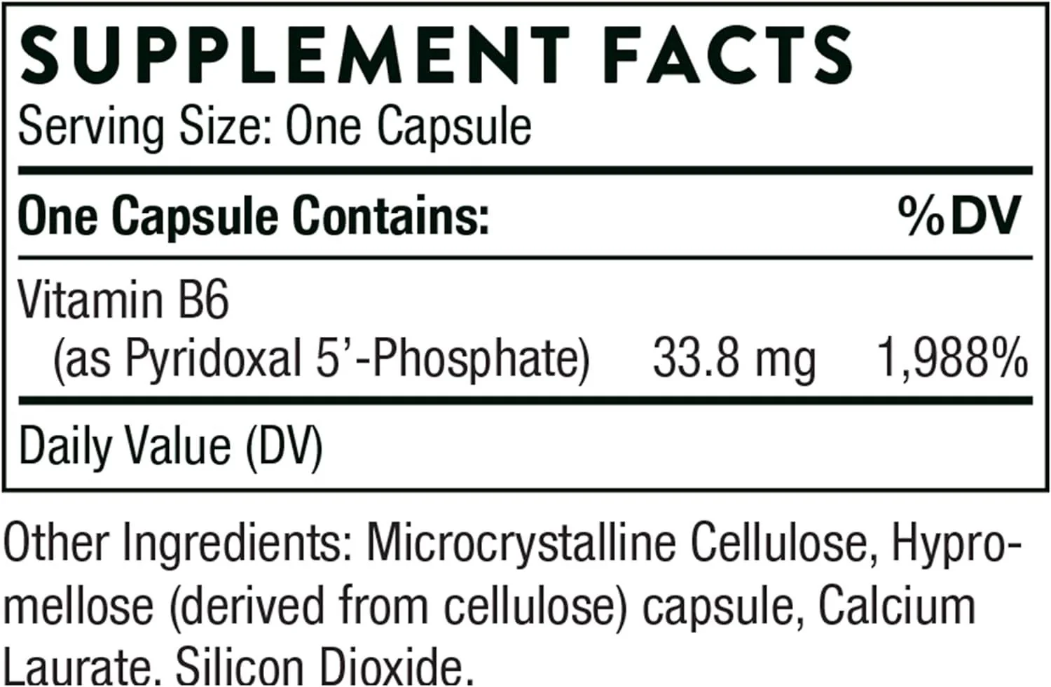 Pyridoxal 5' Phosphate 33.8 MG 180 Veggie Caps - Image 2