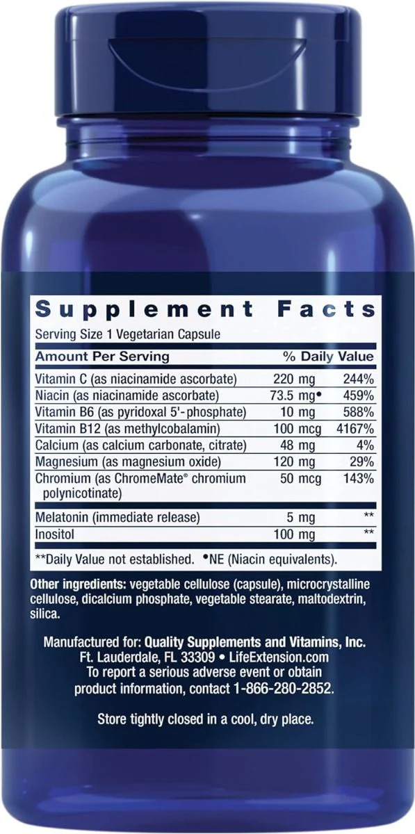 Quiet Sleep Melatonin FKA Natural Sleep 5 MG 60 Veggie Caps - Image 2