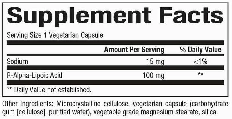 R-Alpha-Lipoic Acid 100 MG 60Veggie Caps - Image 2
