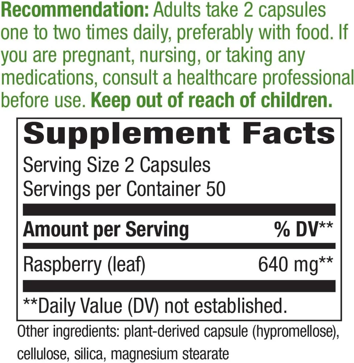 Raspberry Leaf 100Capsules - Image 6