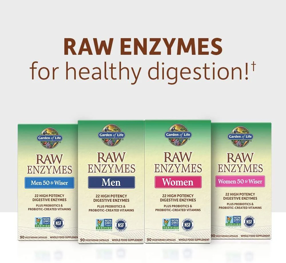 RAW Enzymes for Women 50 & Wiser 90 Veggie Caps - Image 3