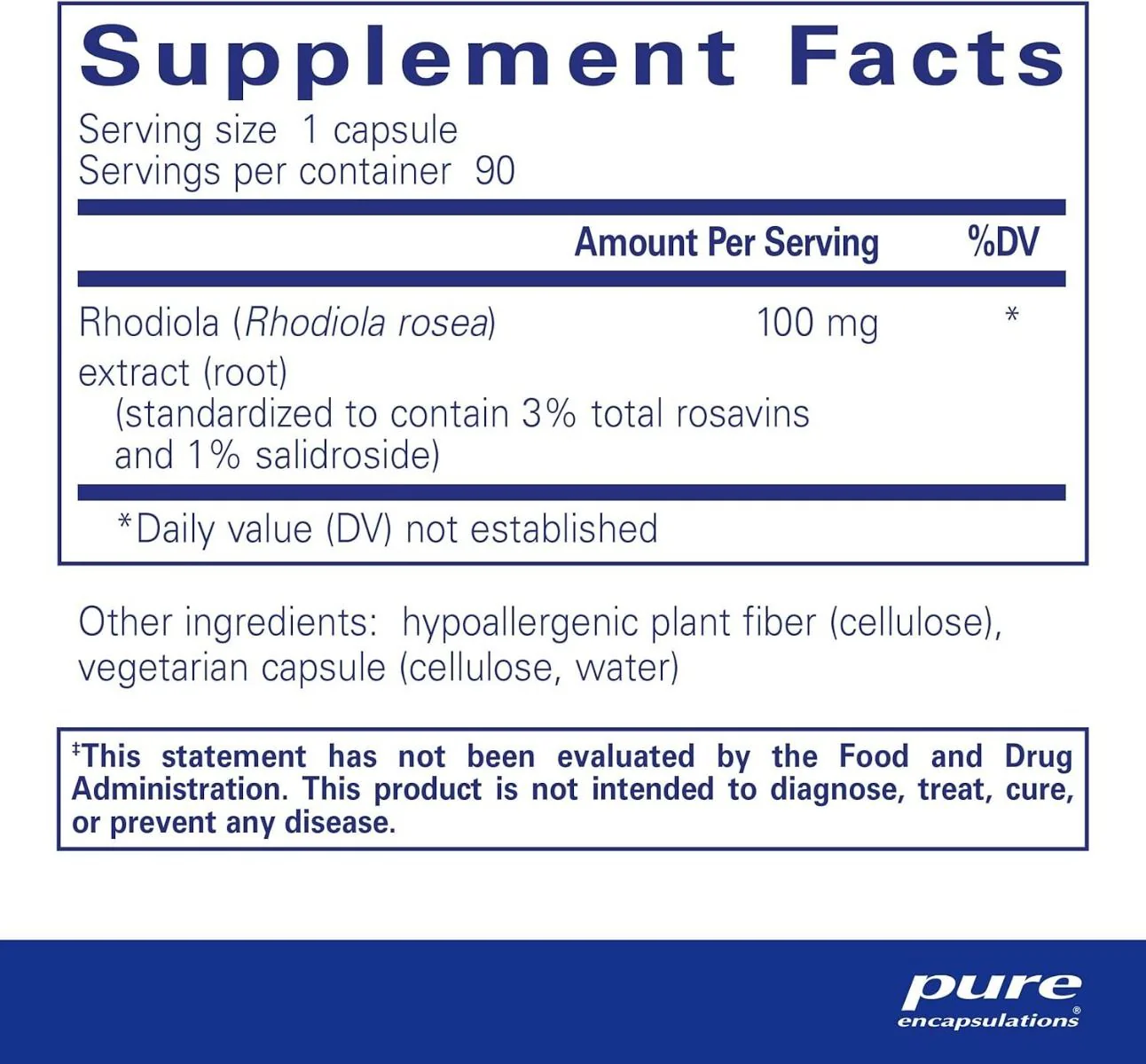Rhodiola Rosea 90 Capsules - Image 2
