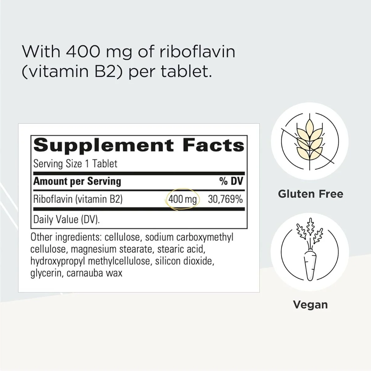 Riboflavin 400 MG 30 Tablets - Image 2