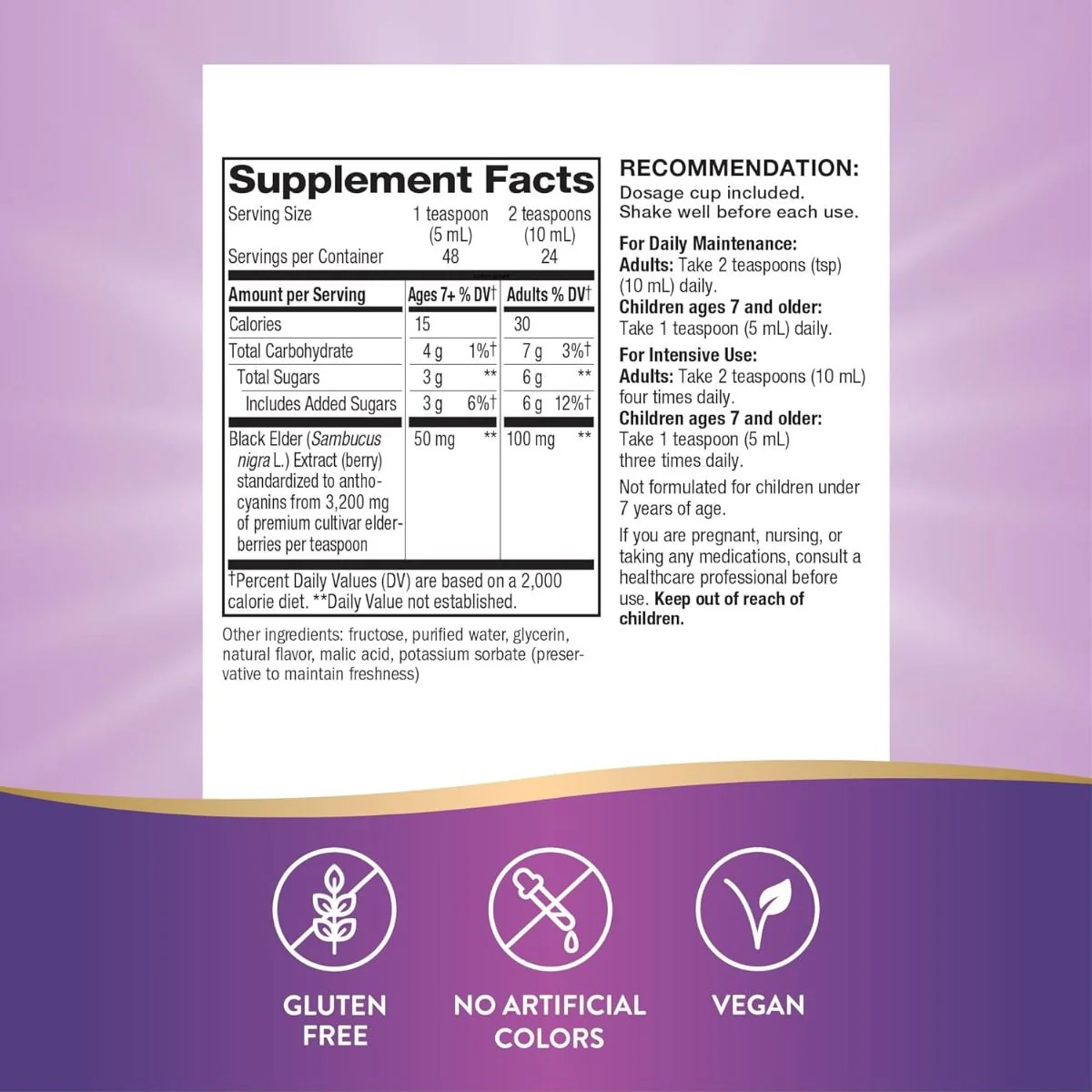 Sambucus 8 fl oz (240 mL)SyrupBlack Elderberry - Image 5