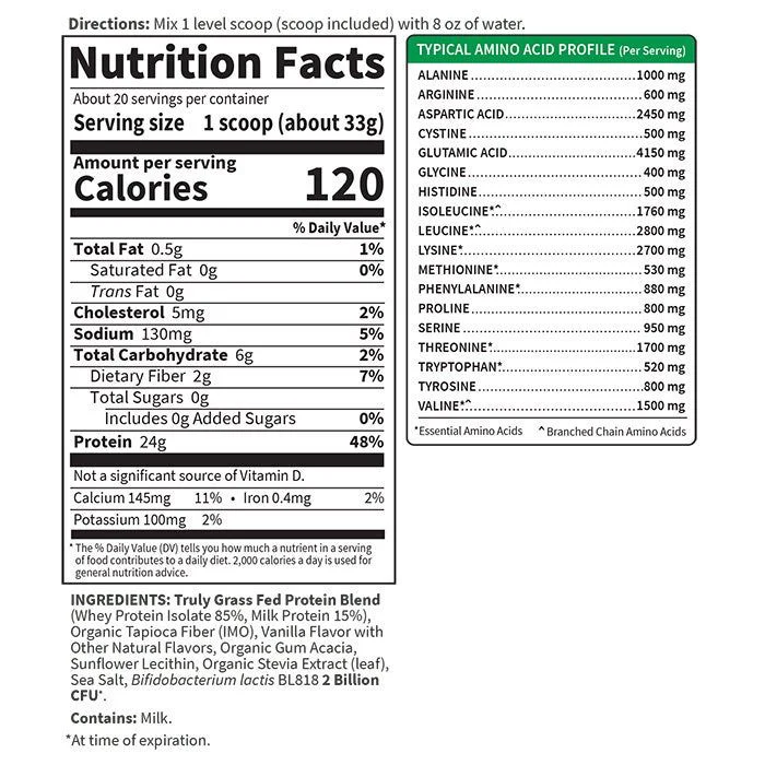 SPORT Certified Grass Fed Whey 660 G Powder Vanilla - Image 2