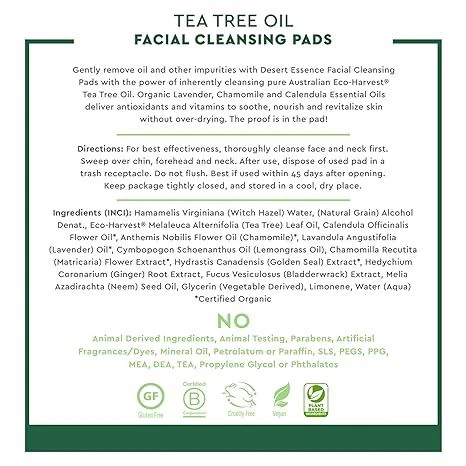 Tea Tree Oil Facial Cleansing Pads 50 Pads - Image 6