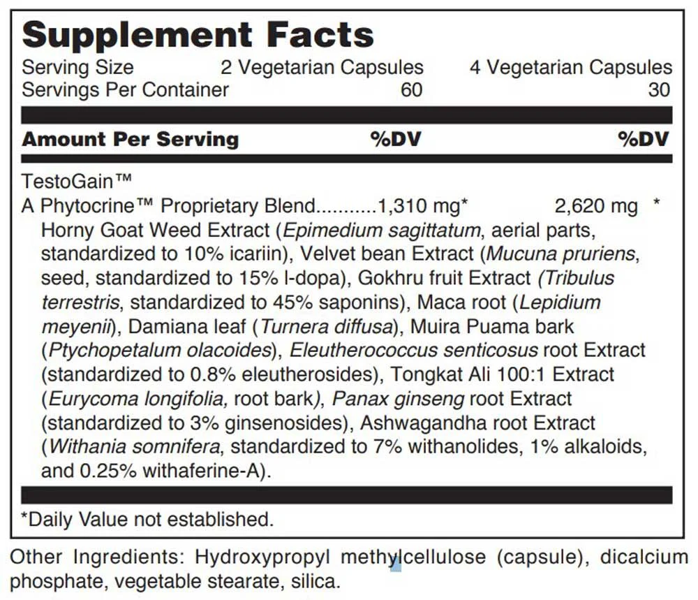 TestoGain 120 Veggie Caps - Image 2