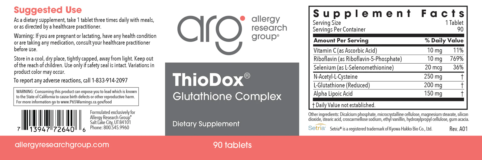 Thiodox Glutathione Complex 90Tablets - Image 2