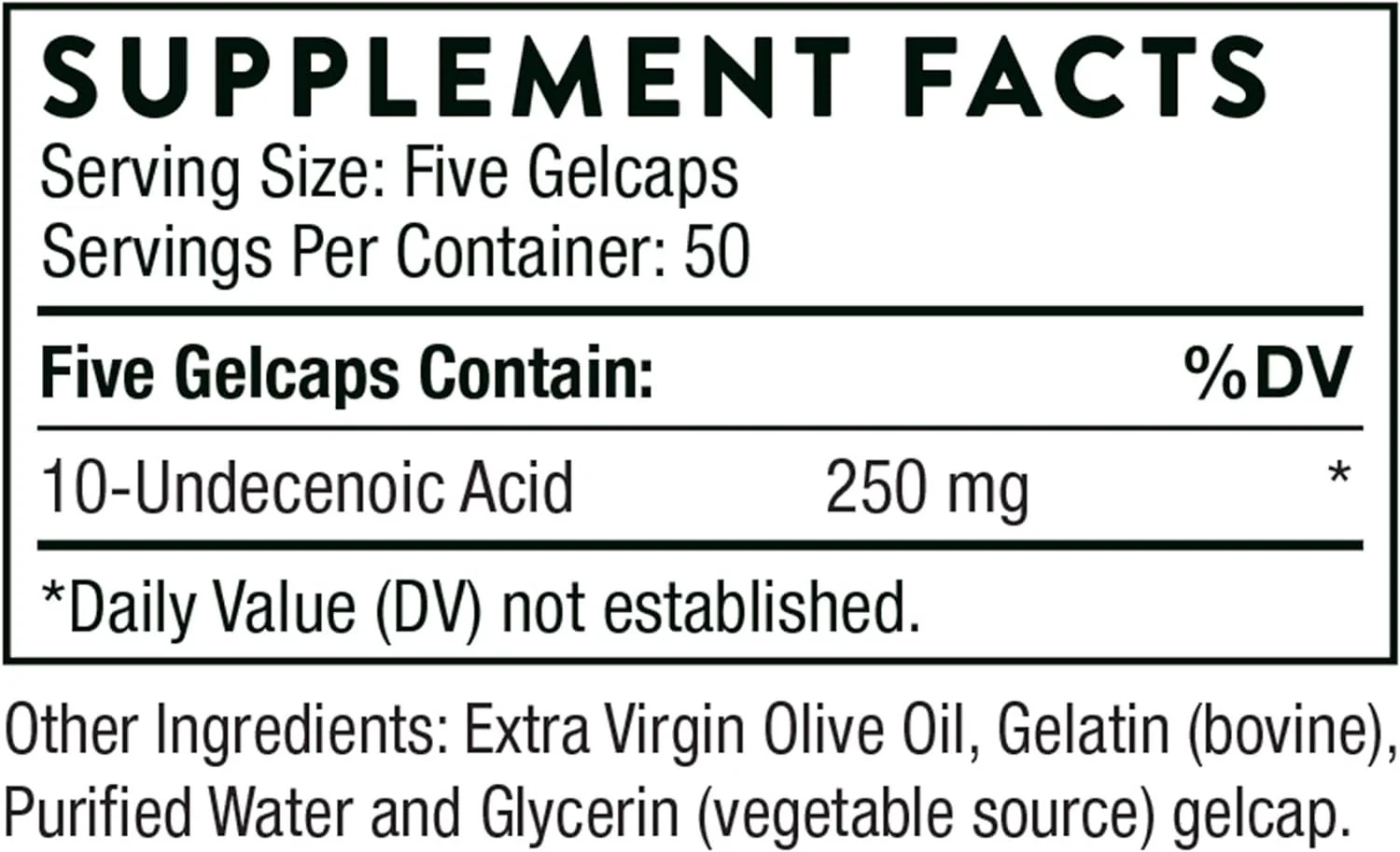 Undecylenic Acid FKA Formula SF722 250 MG 250Gelcaps - Image 2