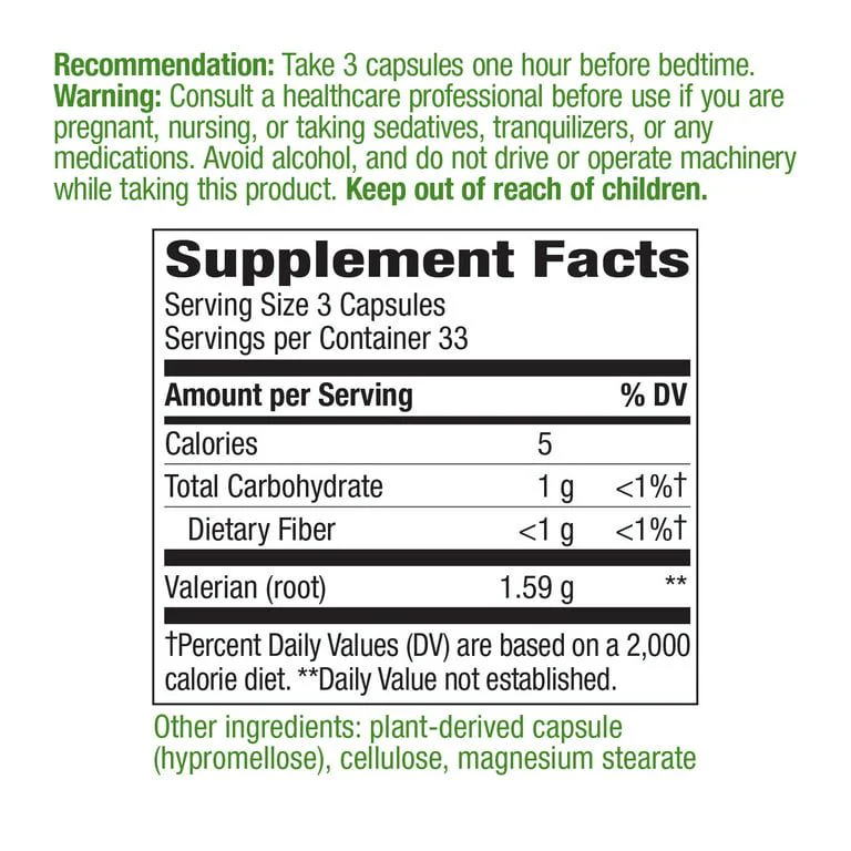 Valerian Root 100 Capsules - Image 2