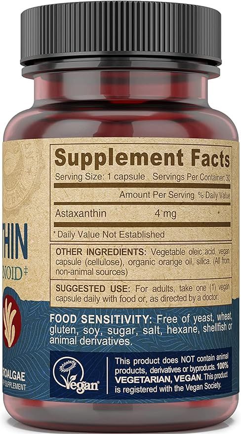 Vegan Astaxanthin 4 MG 30 Vegan Capsules - Image 5
