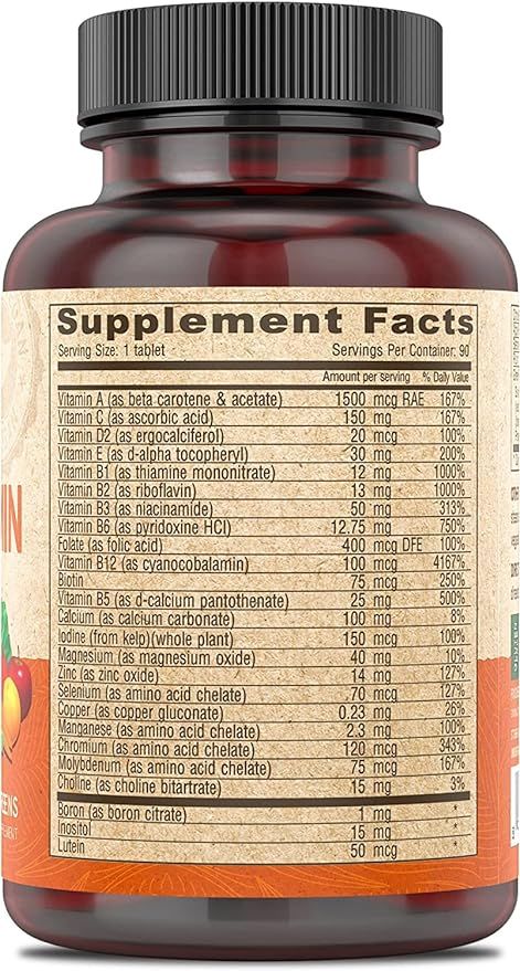Vegan Multivitamin & Mineral One Daily Iron Free 90 Tablets - Image 7