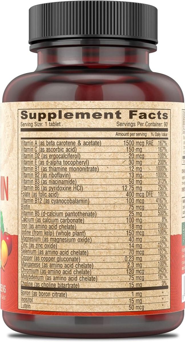 Vegan Multivitamin & Mineral One Daily with Greens 90 Tablets - Image 6