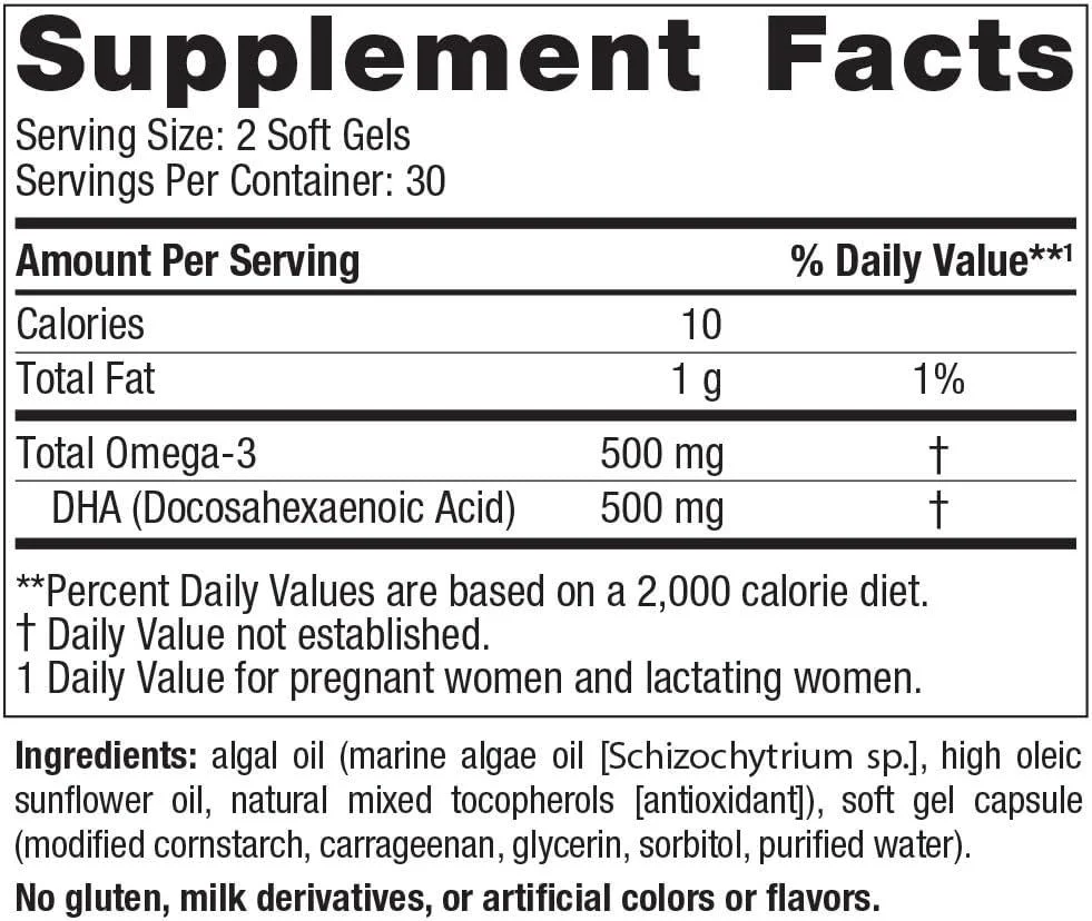 Vegan Prenatal DHA 500 Mg 60 Veggie Softgels Unflavored - Image 4
