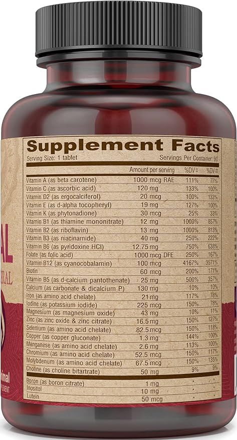 Vegan Prenatal Multivitamin & Mineral One Daily 90 Tablets - Image 3