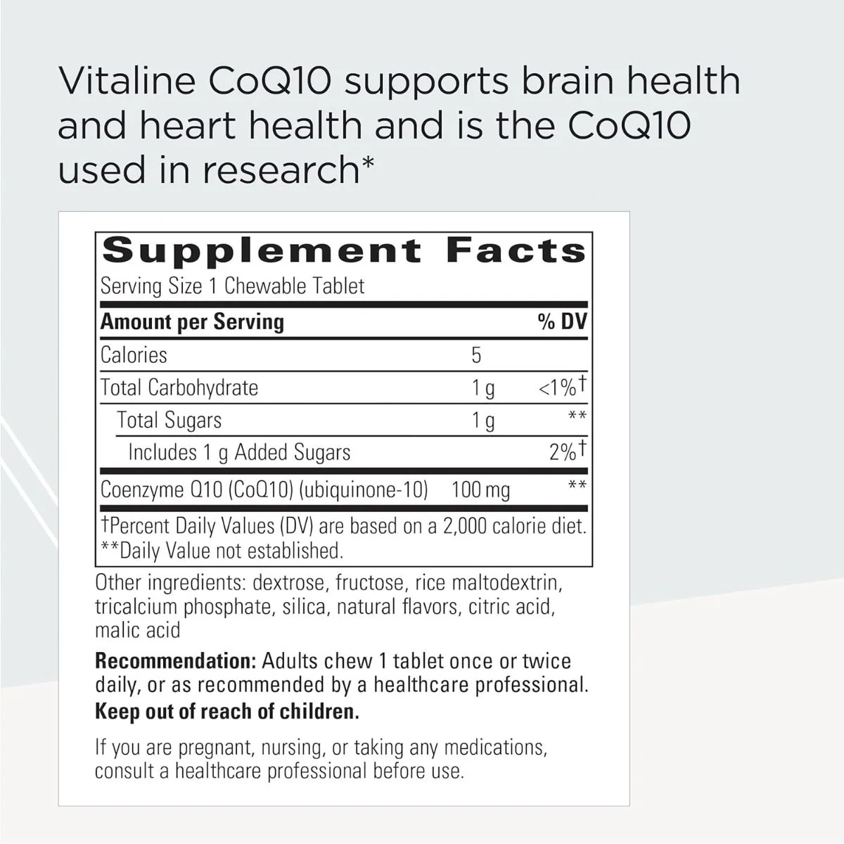 Vitaline CoQ10 Chewable 100 MG 30 Chewable Wafers Tropical Fruit - Image 2