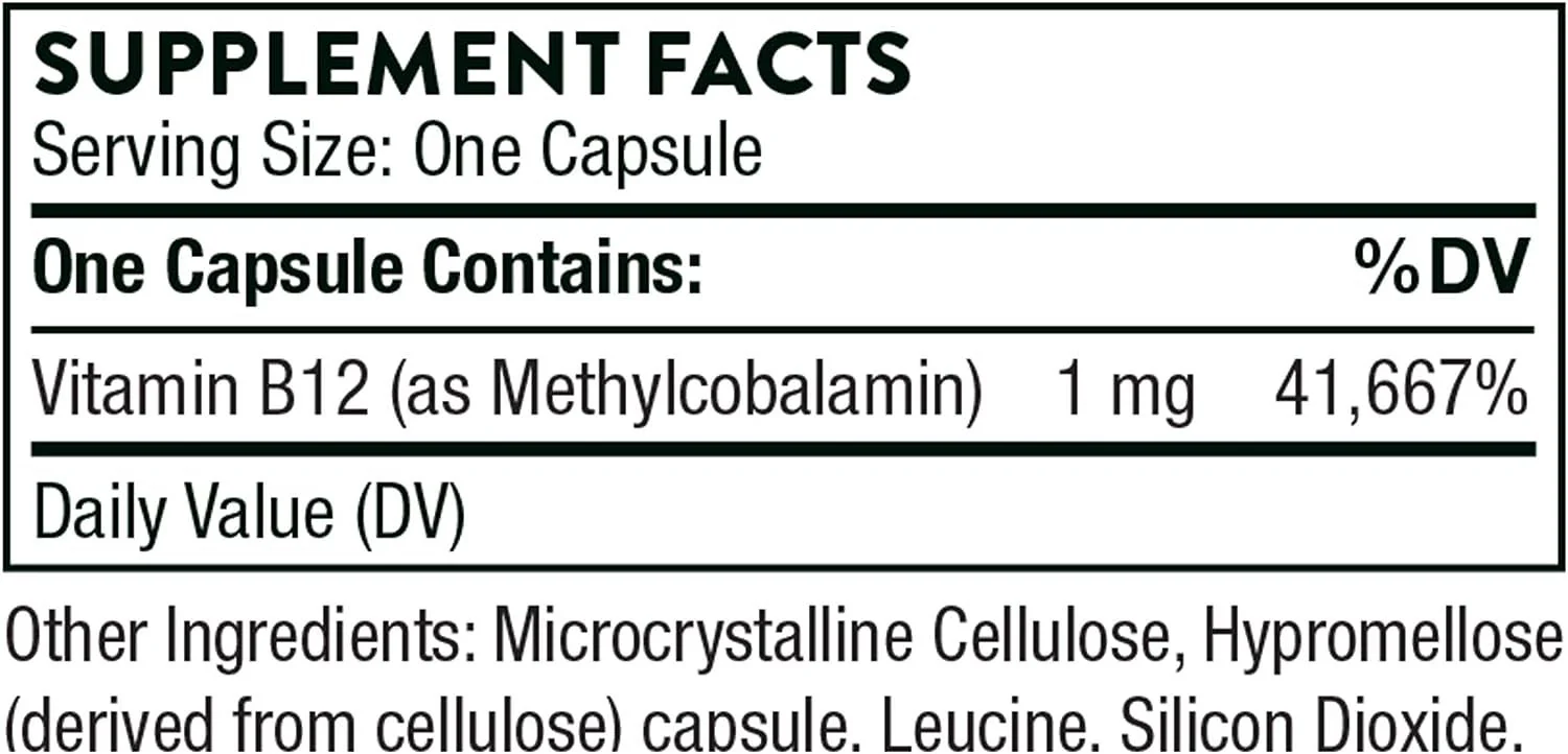 Vitamin B12 1 MG 60Veggie Caps - Image 2
