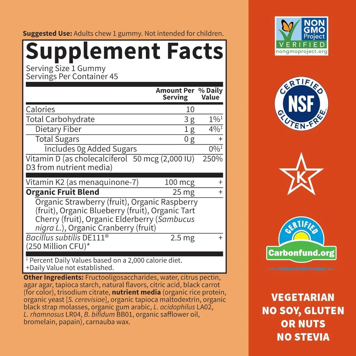 Vitamin Code D3 and K2 45 Gummies Raspberry Lemonade - Image 2