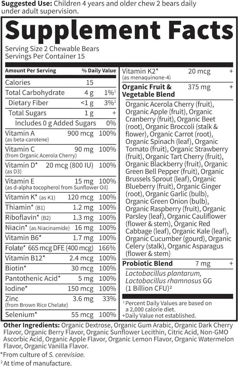 Vitamin Code Kids Chewable Tablets Cherry Berry - Image 10