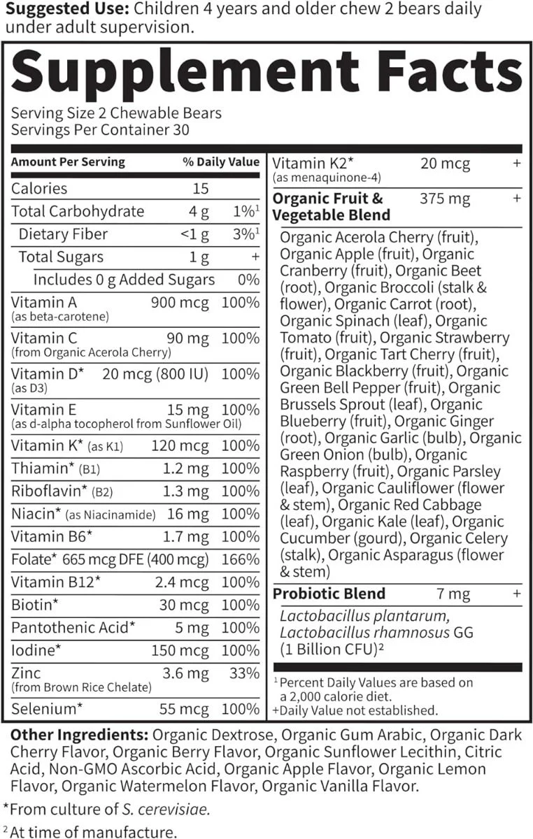 Vitamin Code Kids Chewable Tablets Cherry Berry - Image 9