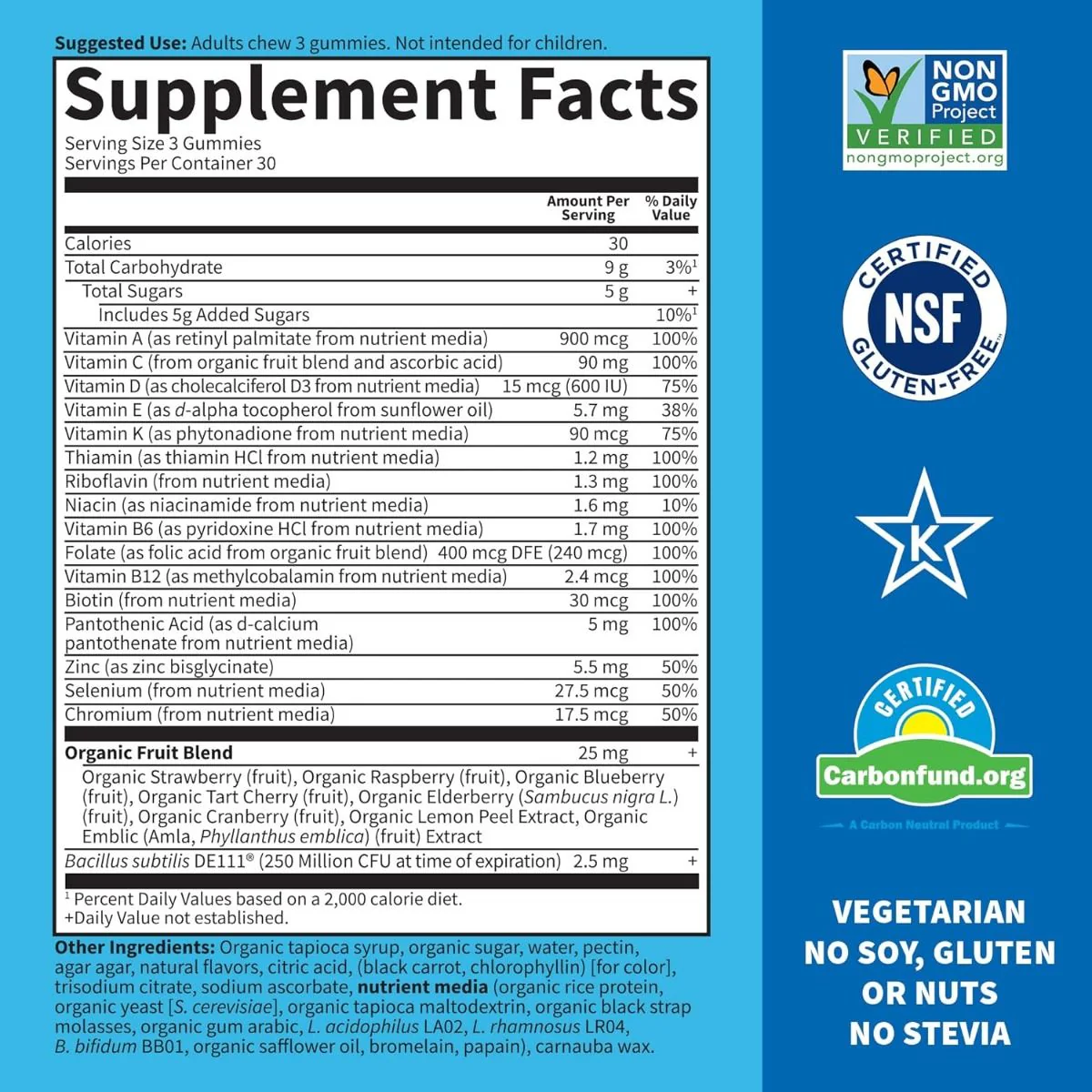 Vitamin Code Men’s Multi 90 Gummies Lemon Berry - Image 8