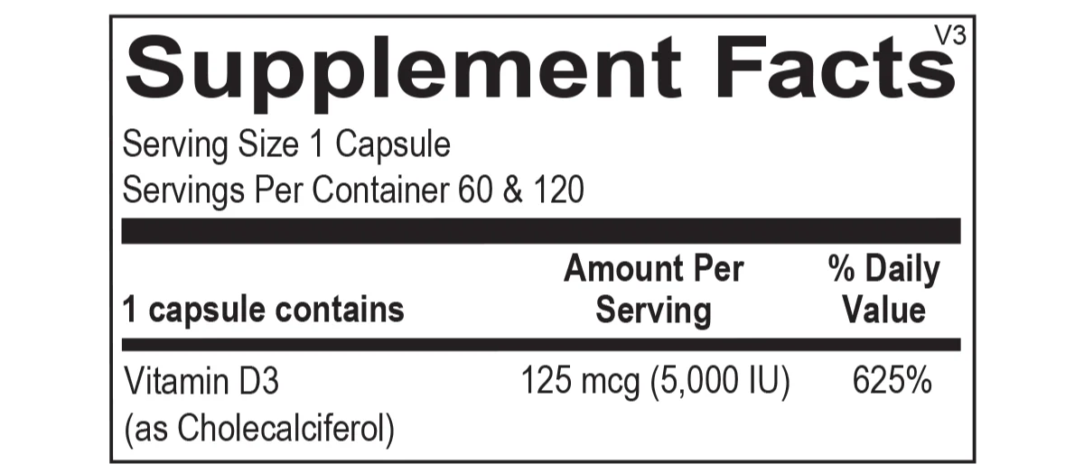 Vitamin D 5000 IU 5000 Iu 120 Capsules - Image 2