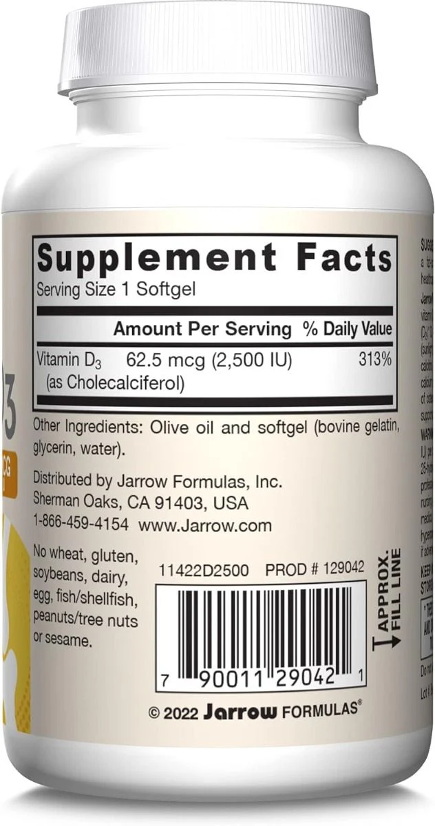Vitamin D3 2500 IU 100 Softgels - Image 2