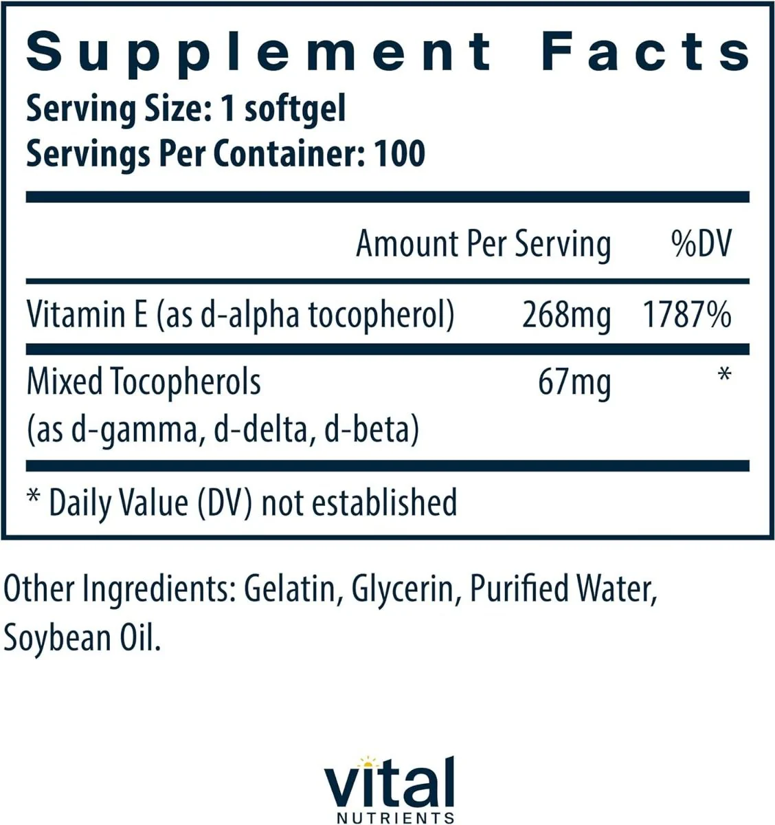 Vitamin E With Mixed Tocopherols 400 IU 100 Capsules - Image 7